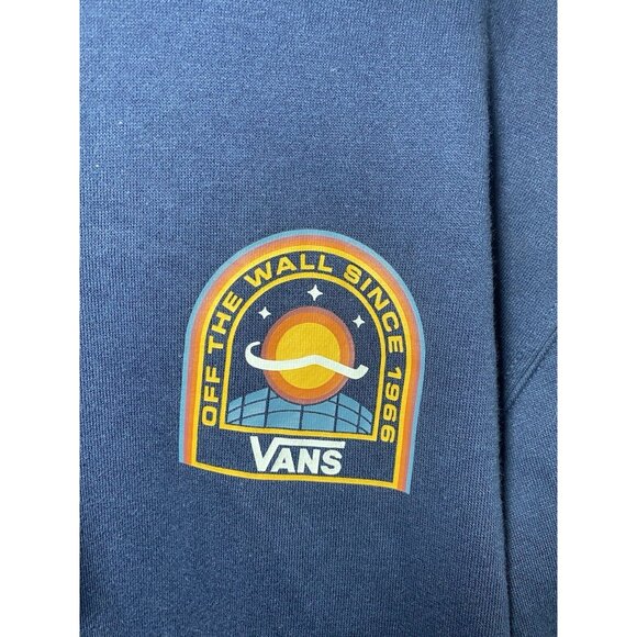 Vans Spaced Printed Hoodie Sweatshirt Mens Medium Navy Blue Space Logo Graphic - Picture 7 of 8
